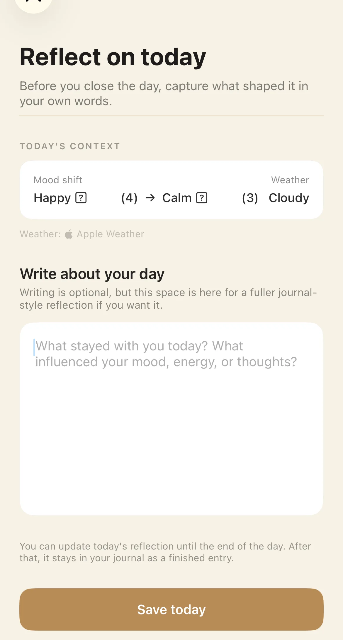 Mood journal